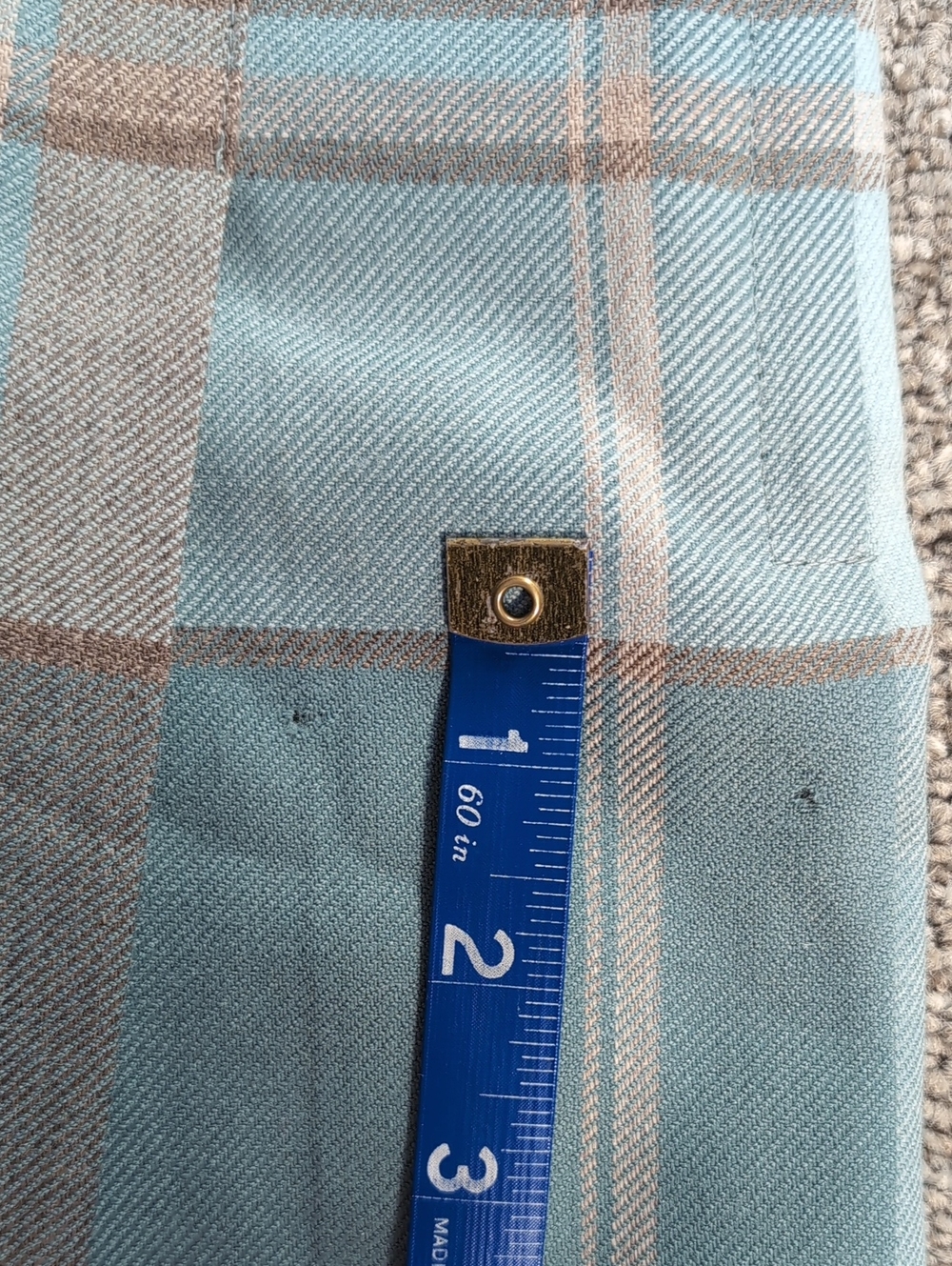 Vintage Pendleton Pleated Skirt Teal/Tan Plaid Wool Made in the USA Size 18 - Picture 9 of 10